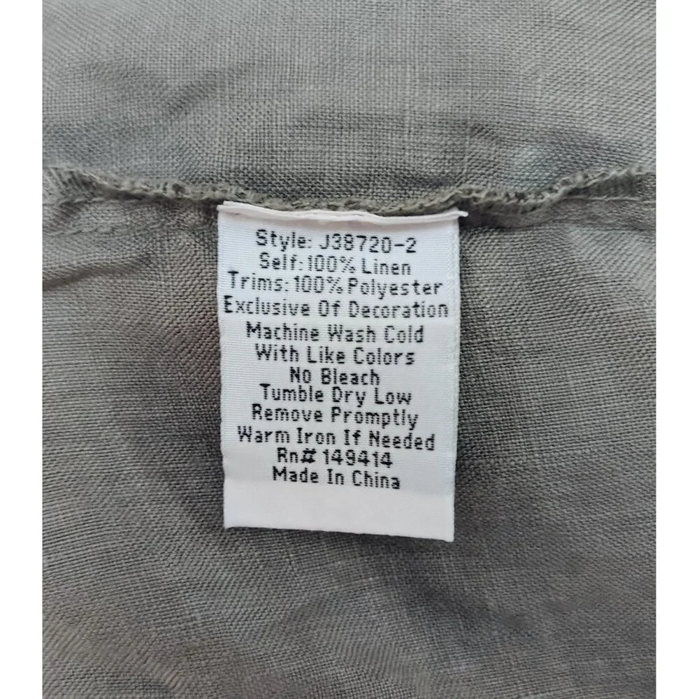 Johnny Was Kemi Embroidered Midi Linen Tank Dress Sz (XL) Taupe Coastal Neutral - Picture 8 of 9